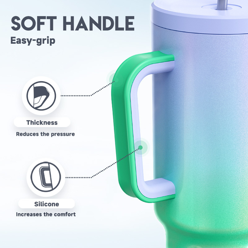 40oz Tumbler With Straw Gradient Collection-green purple