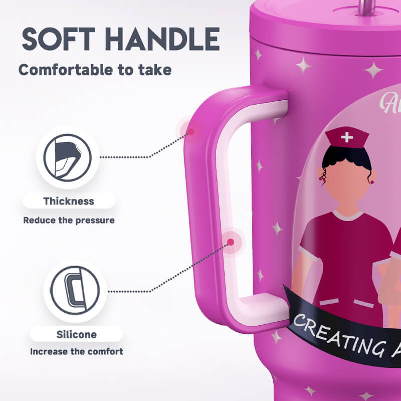 40oz Tumbler With Straw Nurses Day Collection-Pink Bliss