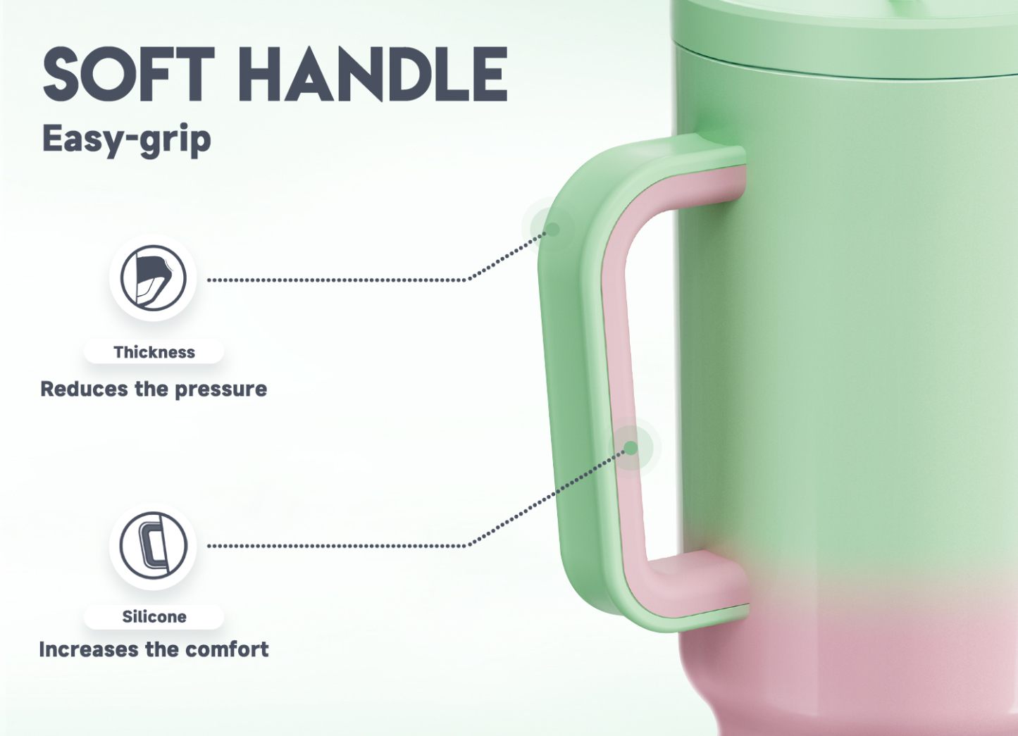 40oz Tumbler With Straw Gradient Collection-red green