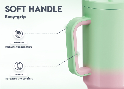 40oz Tumbler With Straw Gradient Collection-red green