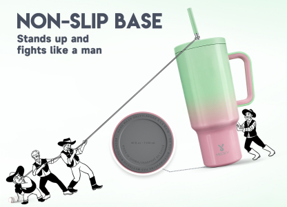 40oz Tumbler With Straw Gradient Collection-red green