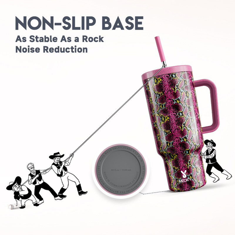 40oz Tumbler With Straw Animal Print Collection-Crimson Cobra