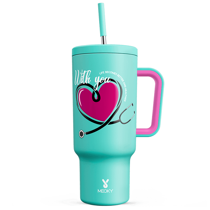 40oz Tumbler With Straw Nurses Day Collection-Caring Hearts