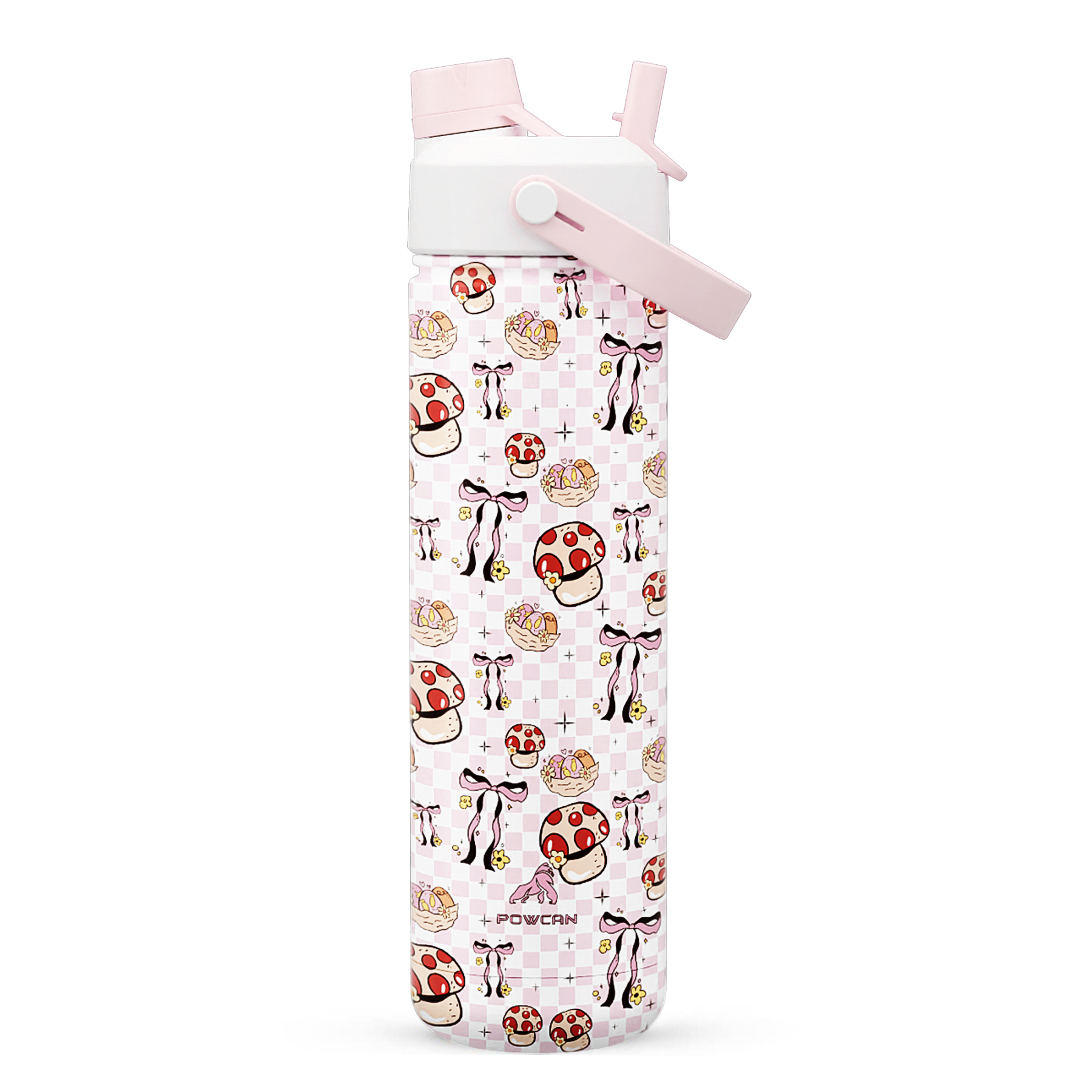 26 oz Insulated Water Bottle with 2-in-1 Straw and Spout Lid Mushie Belle
