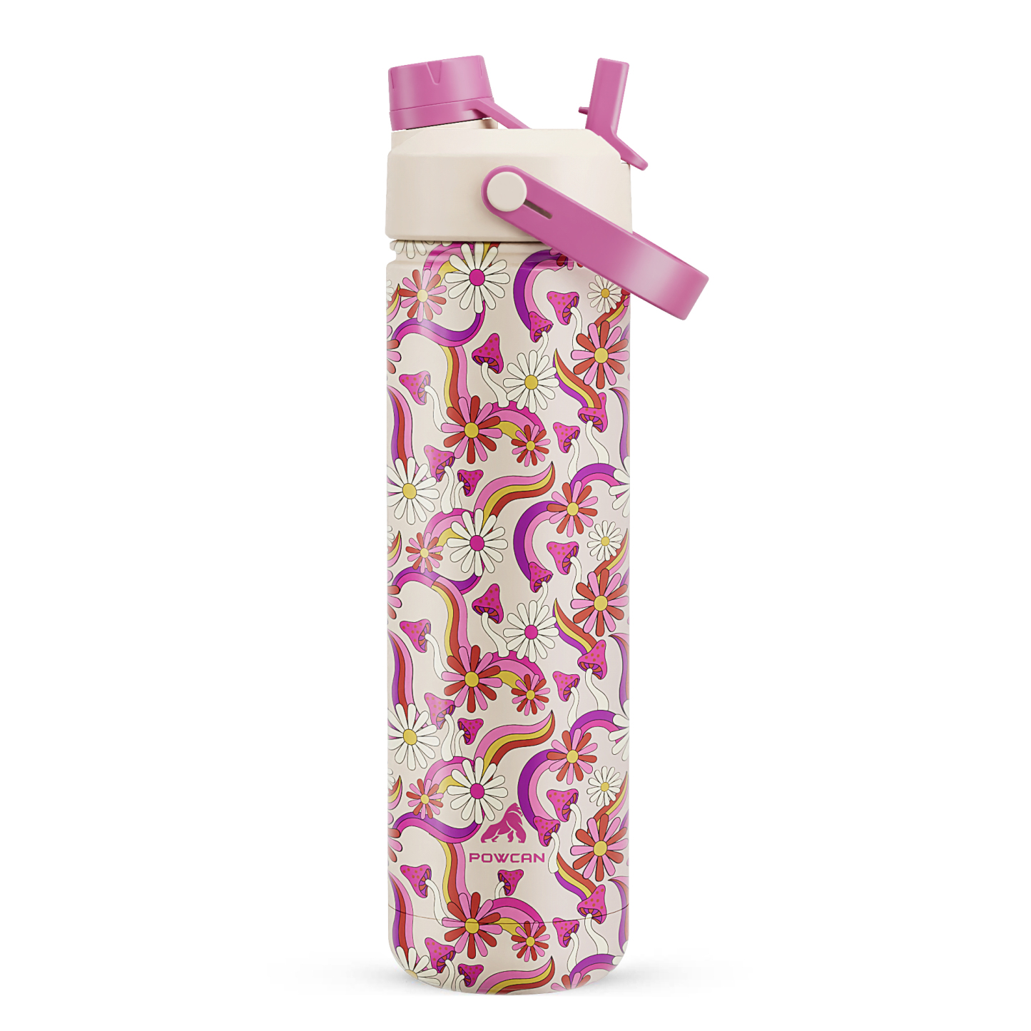 26 oz Insulated Water Bottle with 2-in-1 Straw and Spout Lid Petal Path