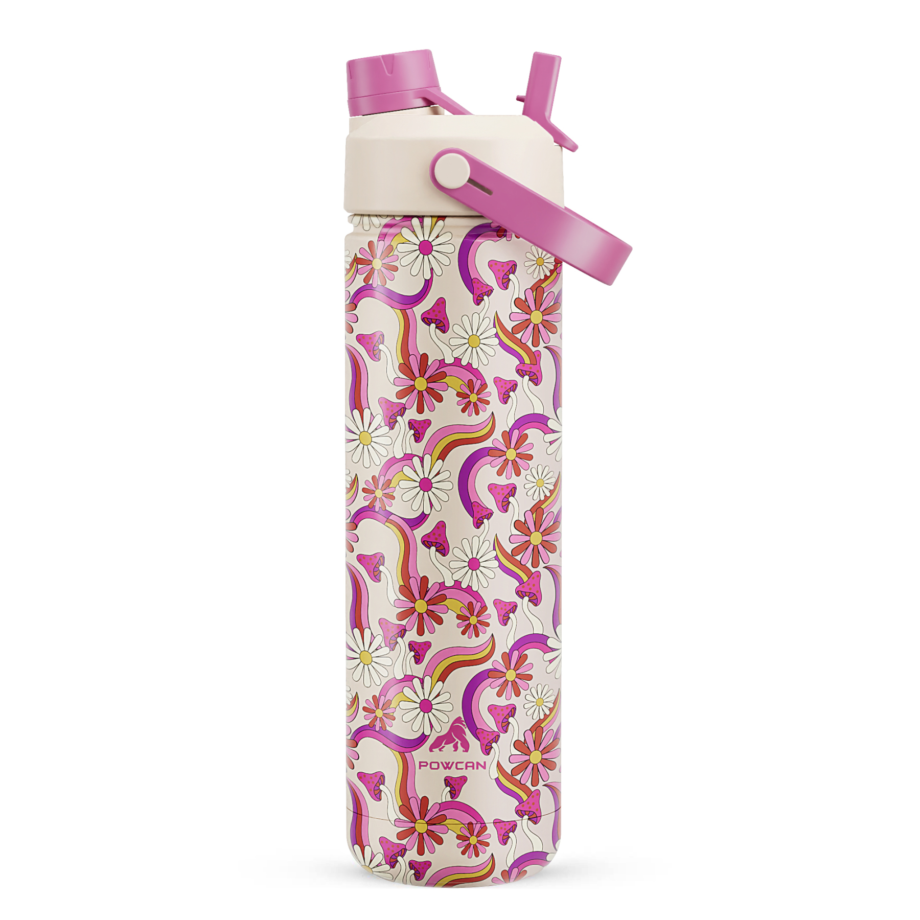 26 oz Insulated Water Bottle with 2-in-1 Straw and Spout Lid Petal Path