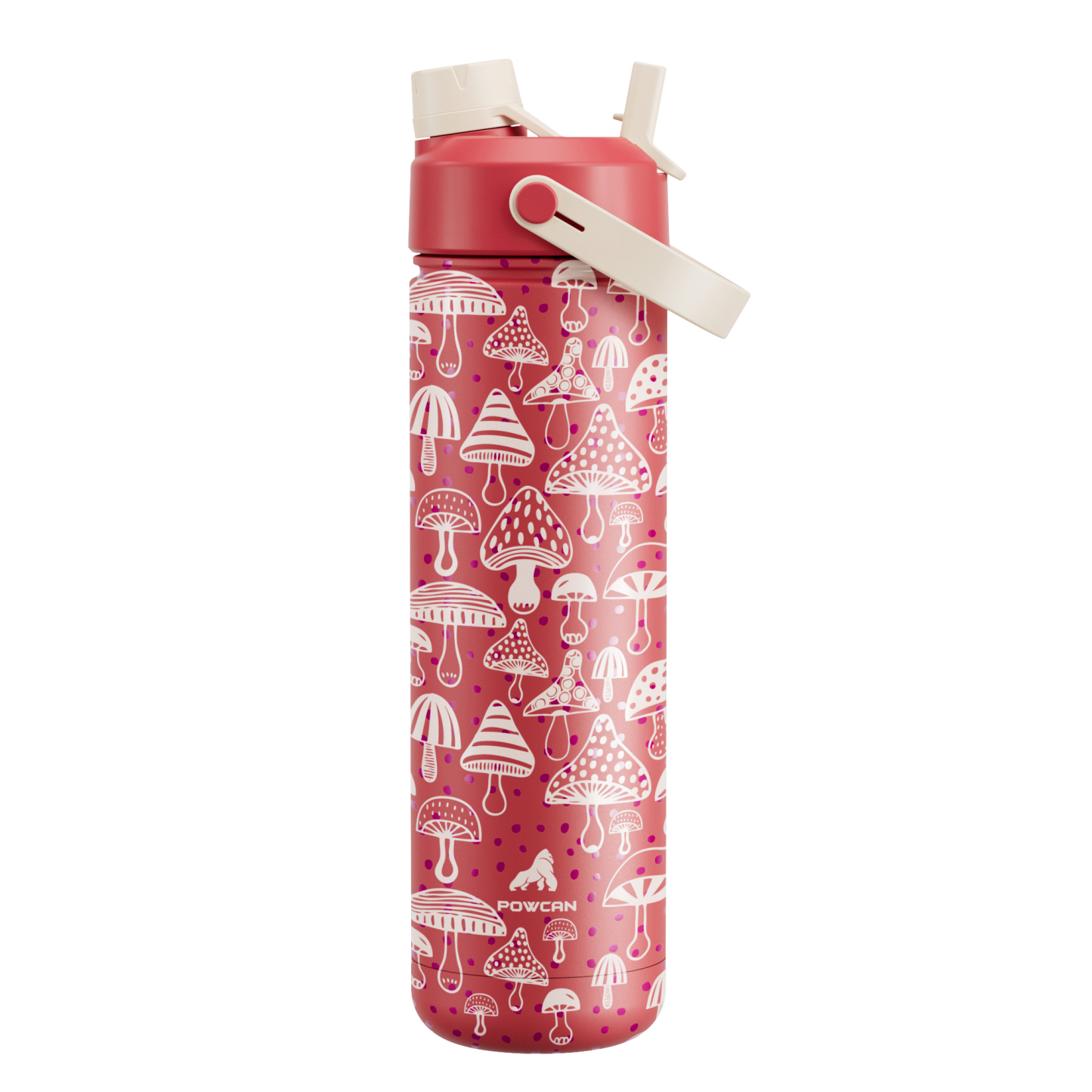 26 oz Insulated Water Bottle with 2-in-1 Straw and Spout Lid Shroom Parade