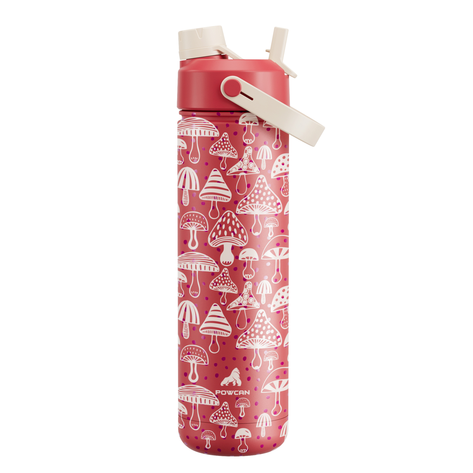 26 oz Insulated Water Bottle with 2-in-1 Straw and Spout Lid Shroom Parade