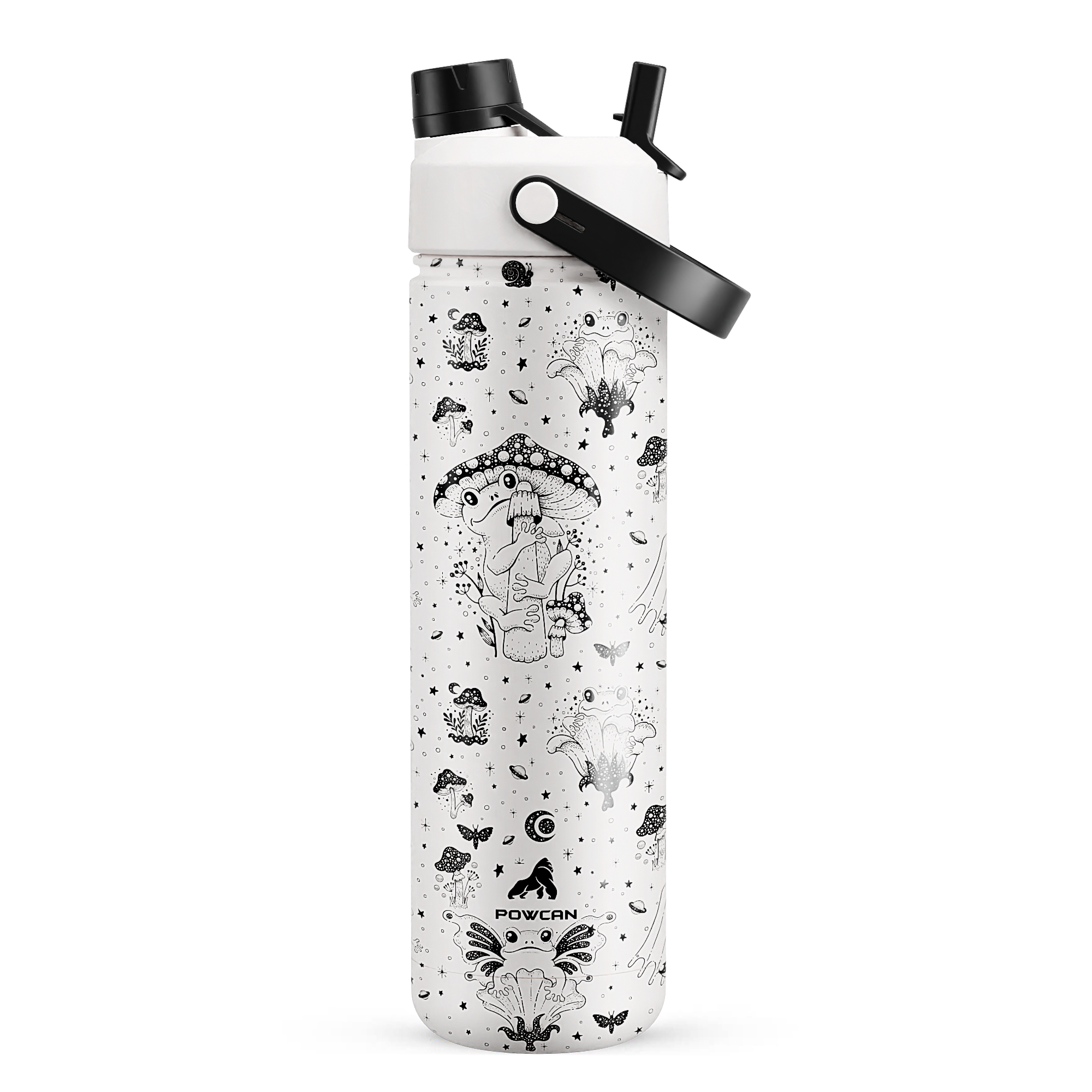 26 oz Insulated Water Bottle with 2-in-1 Straw and Spout Lid Swamp Doodle
