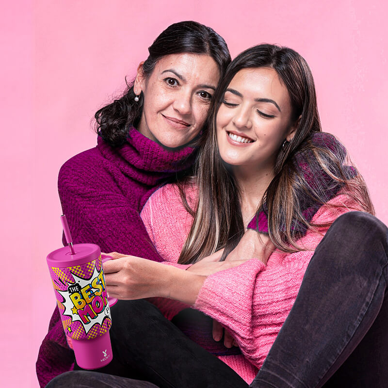 40oz Tumbler With Straw Mother's Day Collection-Pink Mother's Day