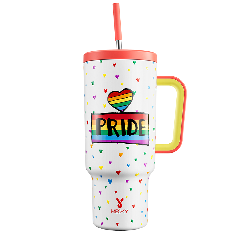Meoky 40oz Tumbler with Handle and Straw Lid - Homosexuality 