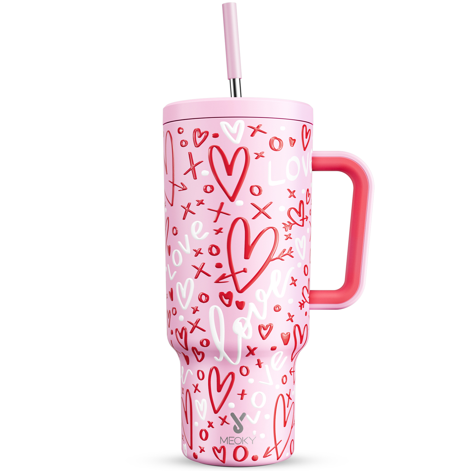 MEOKY 40oz Pink Valentine's Day Tumbler