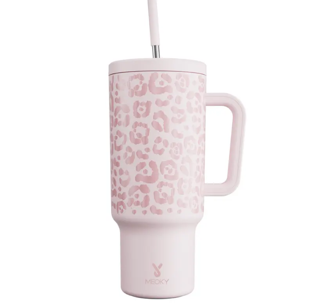 Meoky Pink Leopard Print 40oz Tumbler