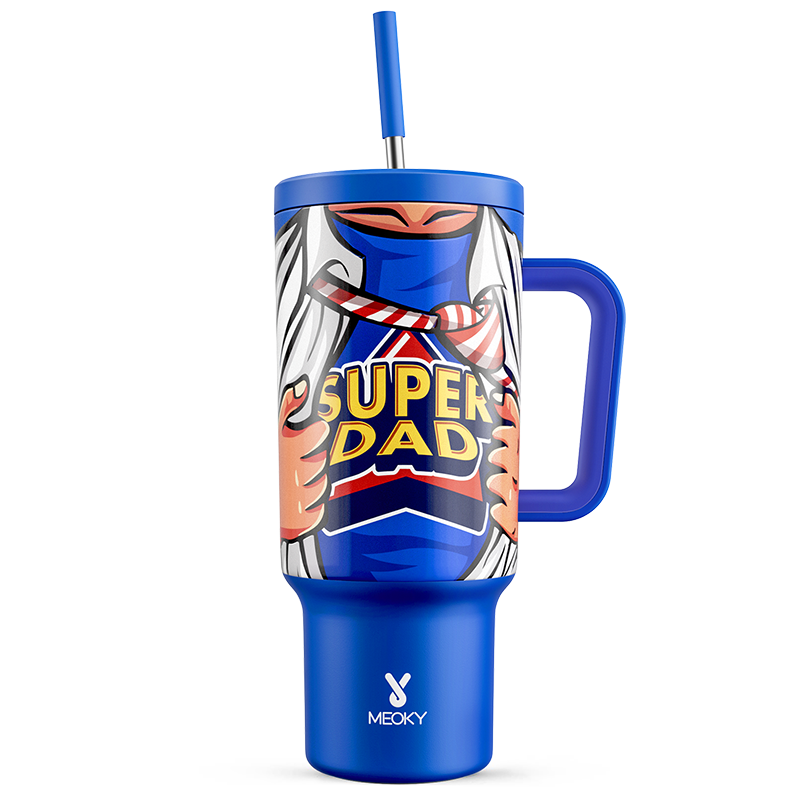 40oz Tumbler With Straw Father's Day Collection-Super Dad