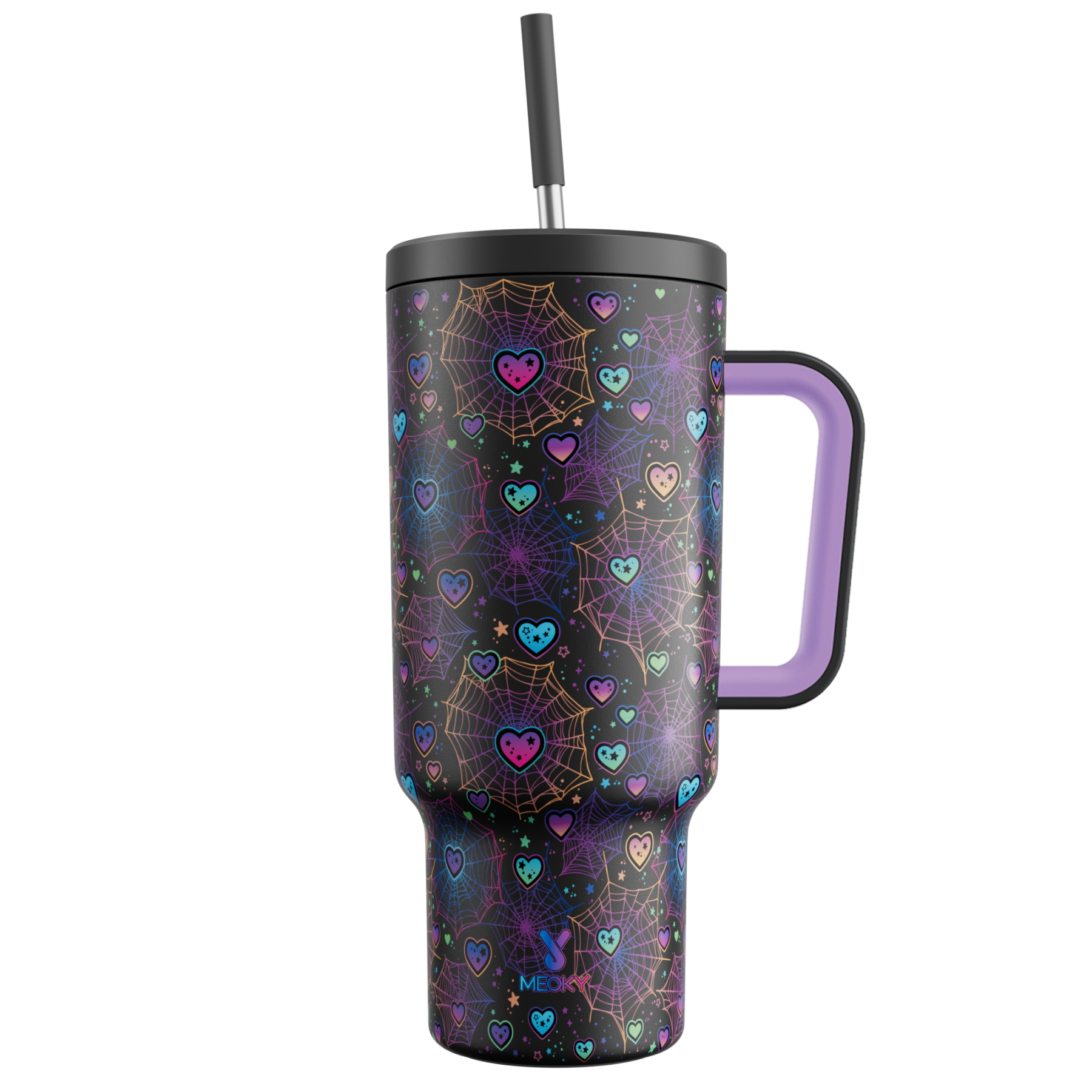 40oz Tumbler With Straw Halloween Special Edition-Black Spider Web-Limited Edition