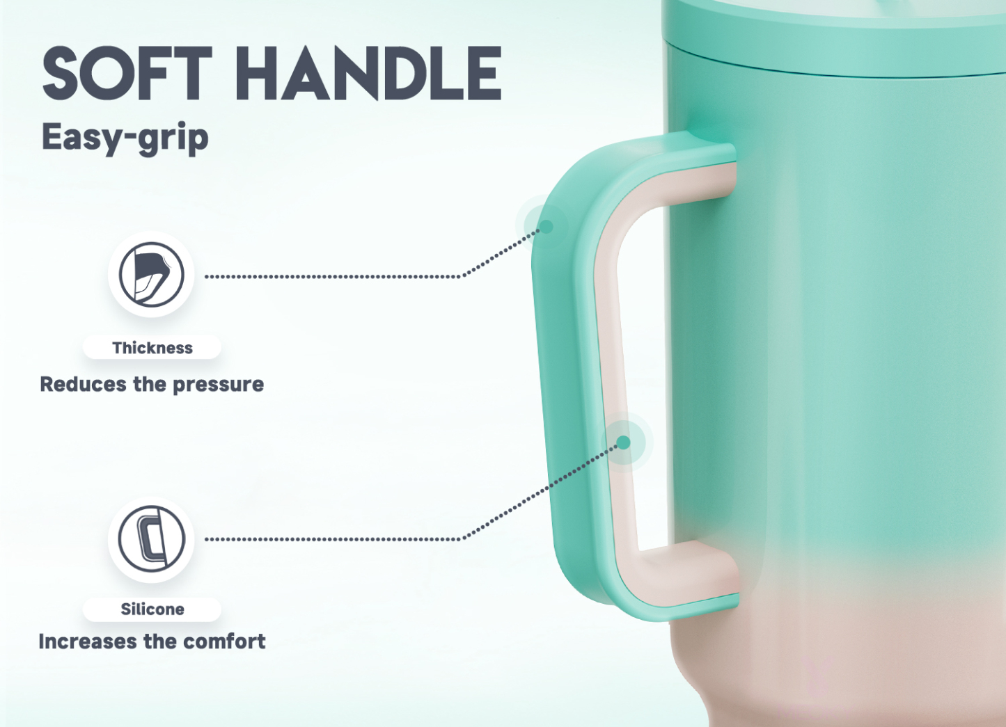 40oz Tumbler With Straw Gradient Collection-pink green