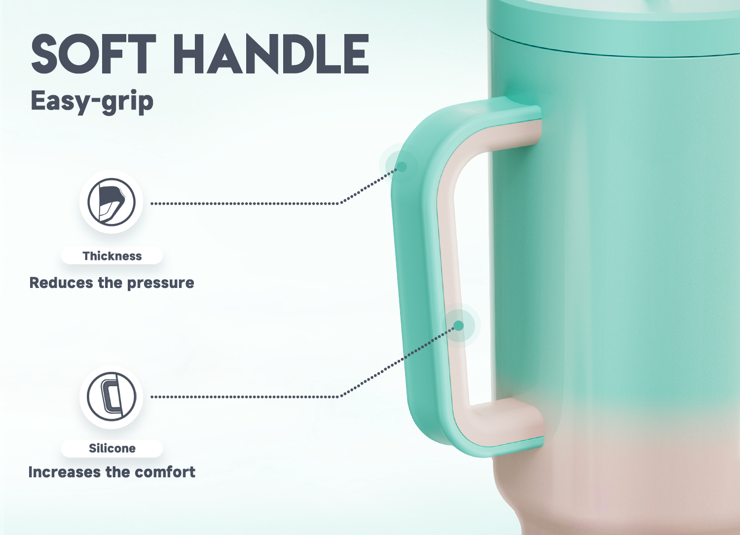 40oz Tumbler With Straw Gradient Collection-pink green