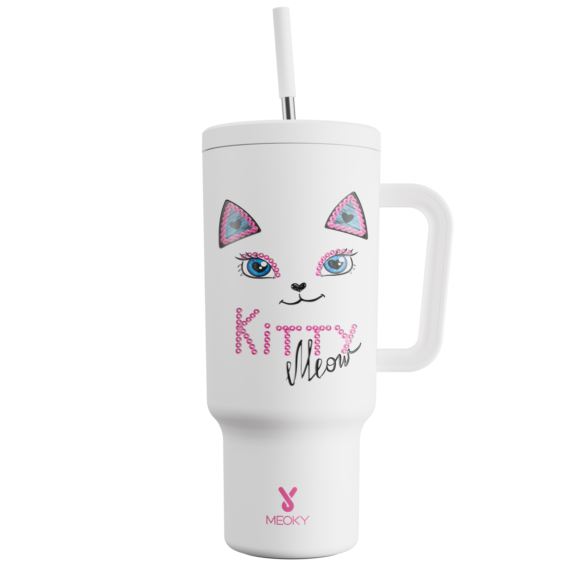40oz Tumbler With Straw Cat Collection-Purrletta