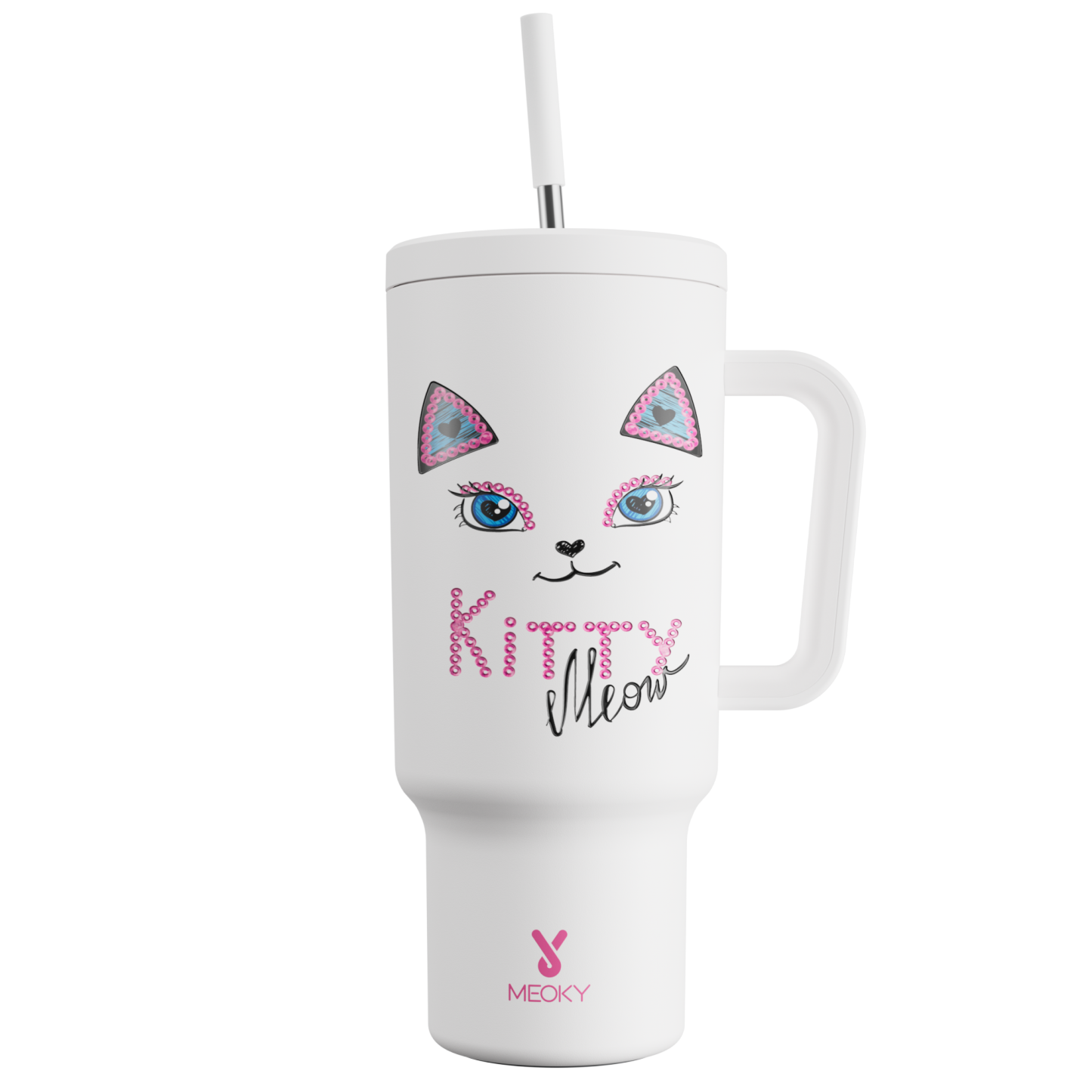 40oz Tumbler With Straw Cat Collection-Purrletta