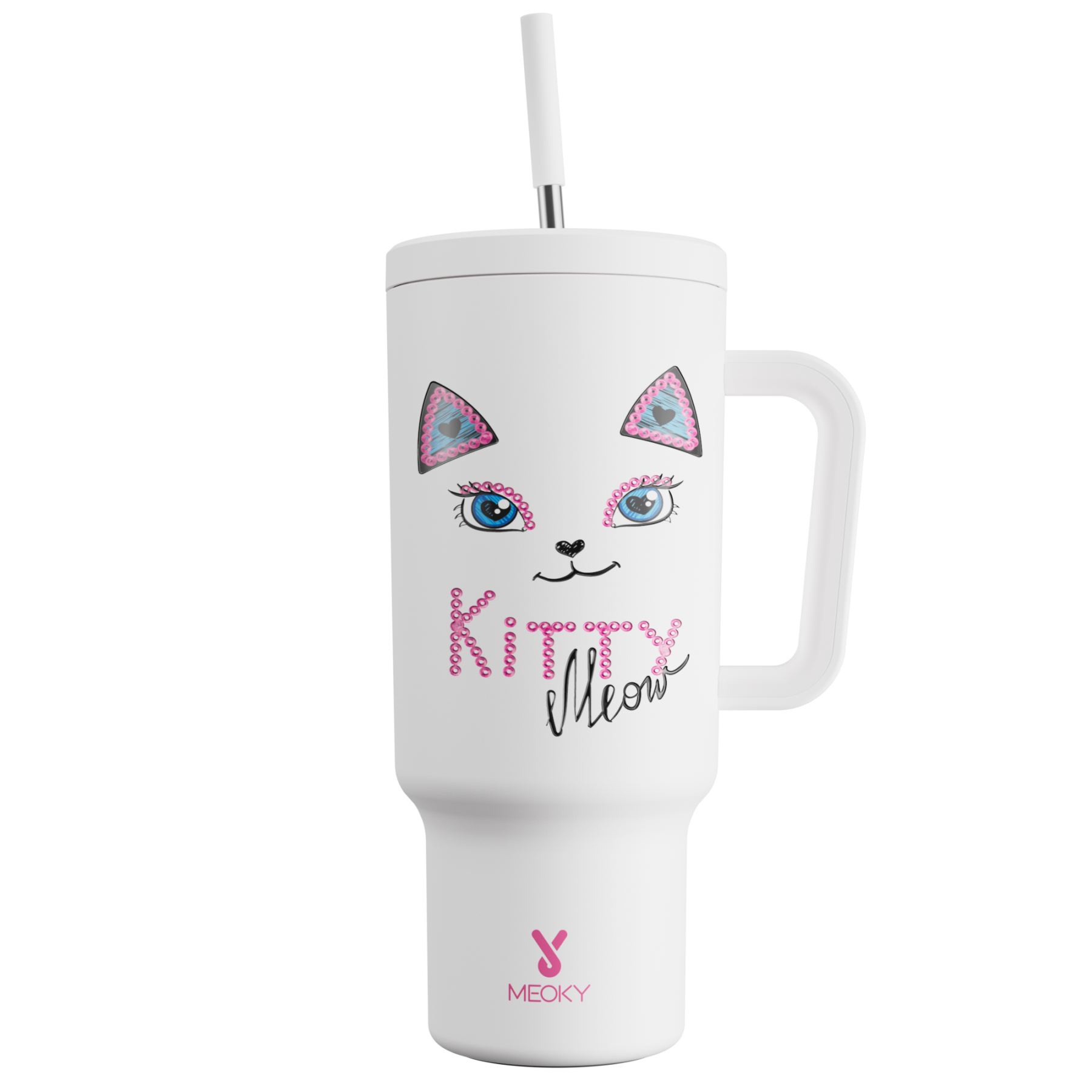40oz Tumbler With Straw Cat Collection-Purrletta