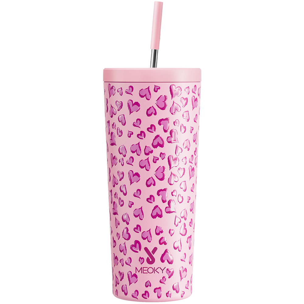 24oz Cold Cup With Straw Valentine Collection