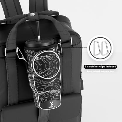 tumbler cup bag black marble