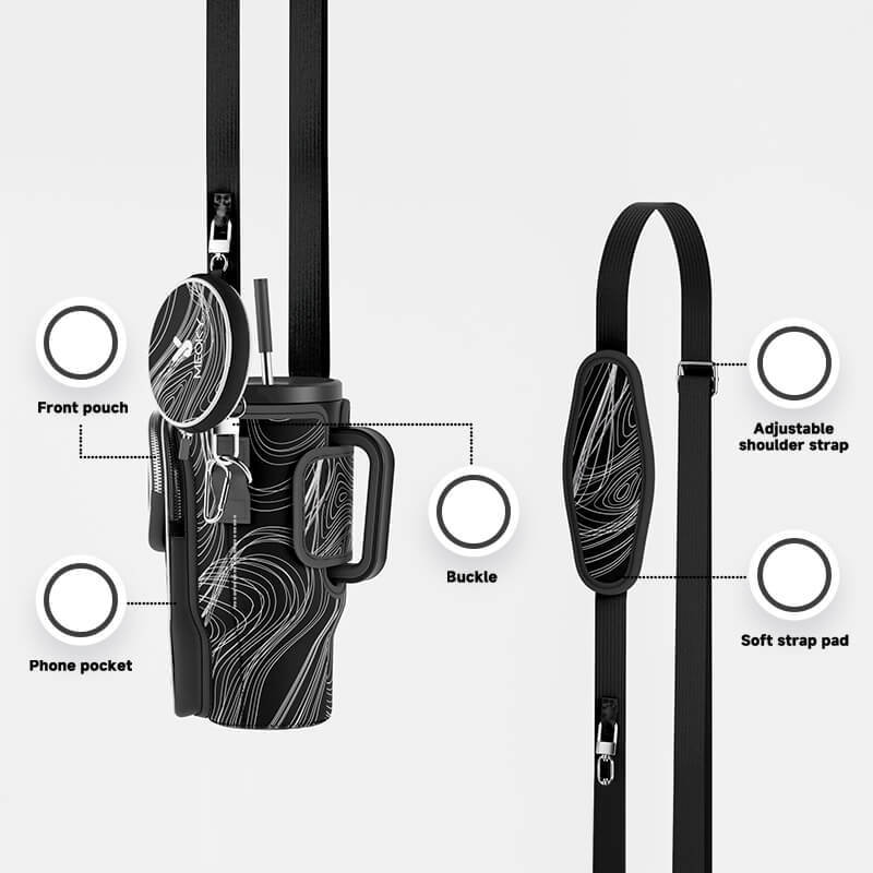 tumbler cup bag black marble