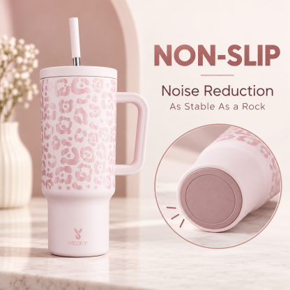 Meoky Pink Leopard Print 40oz Tumbler