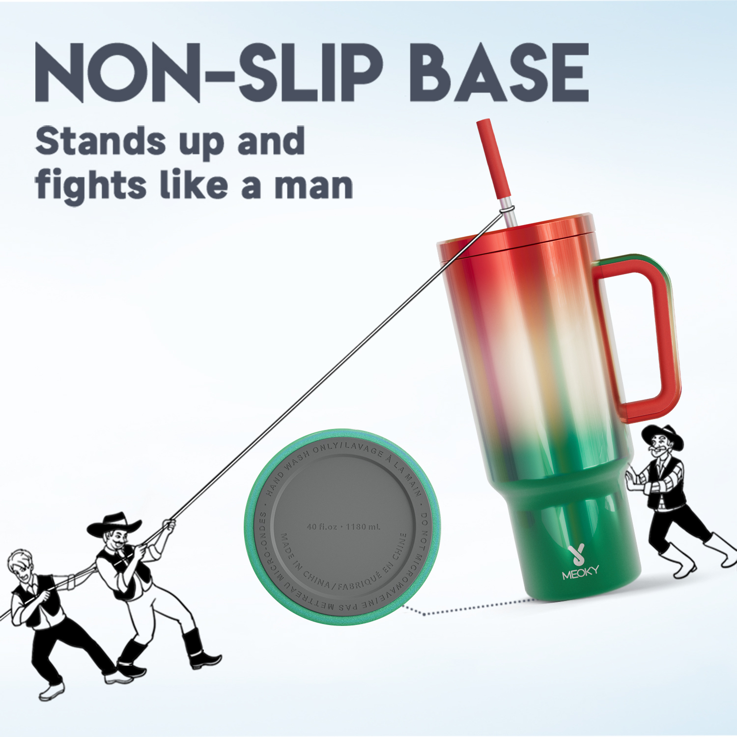 40oz Tumbler With Straw Mirrors Collection-Red-Green