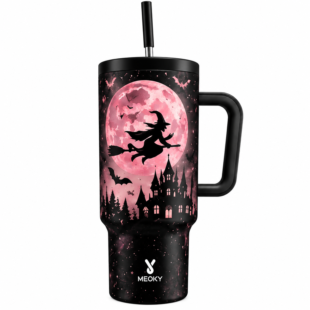 MEOKY 40oz Halloween Insulated Stainless Steel Tumbler Leakproof Travel Cup Keeps Cold for 24 Hours