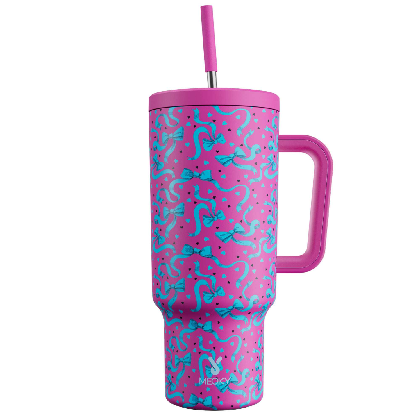 MEOKY 40oz Pink Bow Tumbler