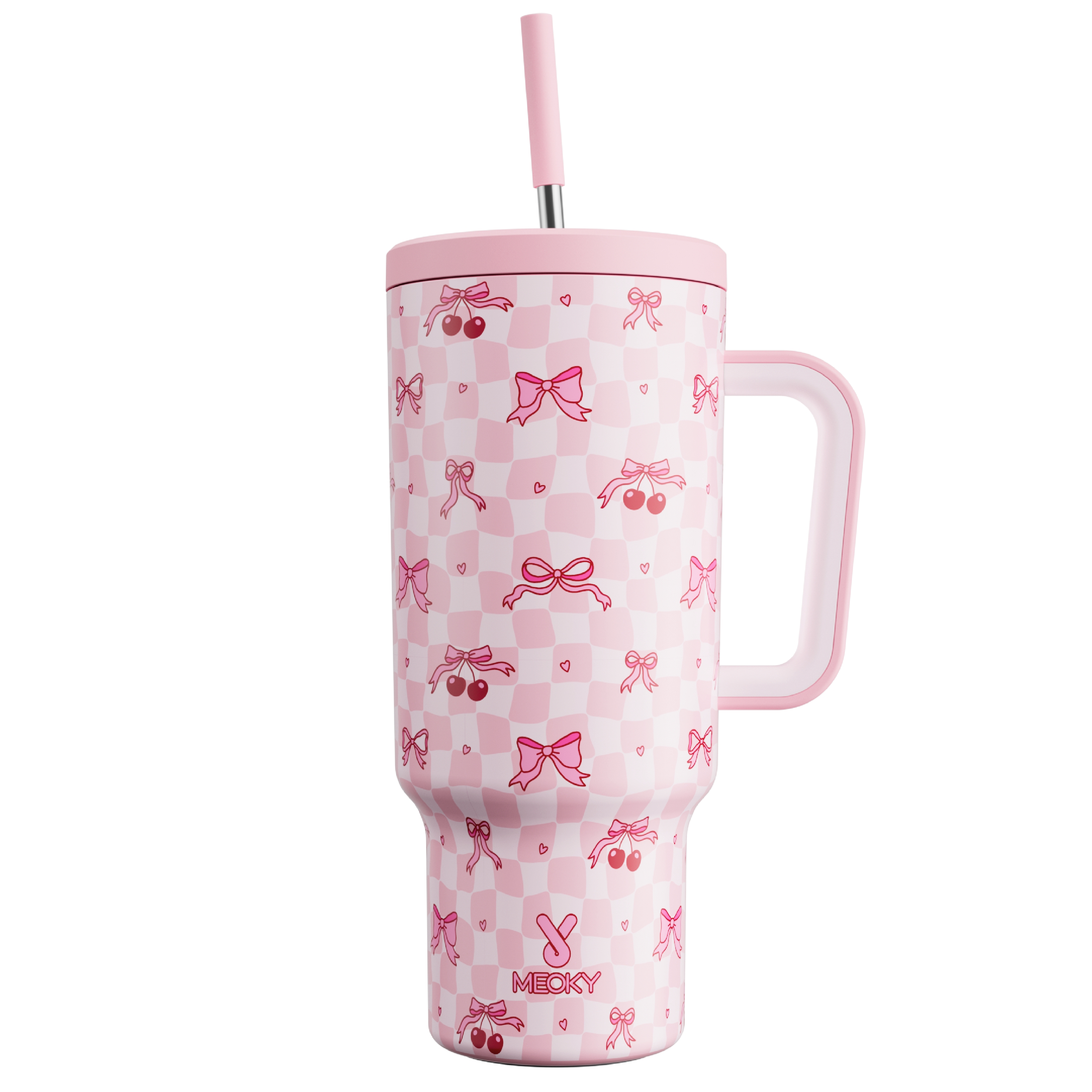 40oz Tumbler With Straw Plaid Darling