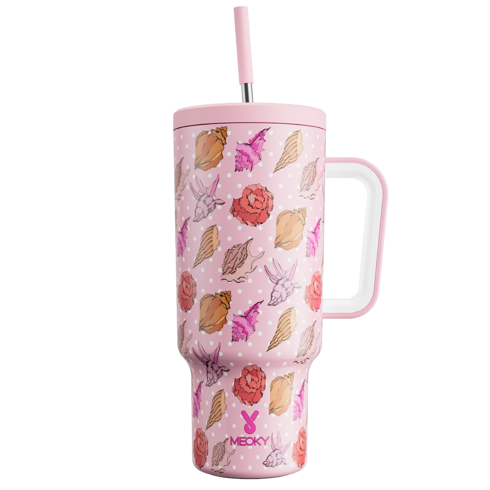 40oz Tumbler With Straw Blush Shell