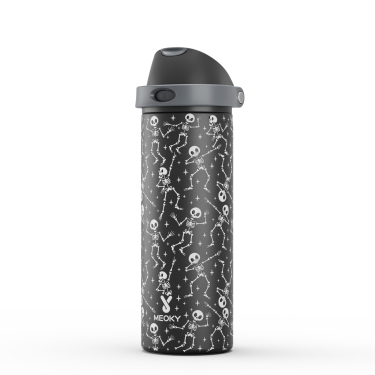 24oz Dual Spout Bounce Water Bottle Halloween Skeleton Party