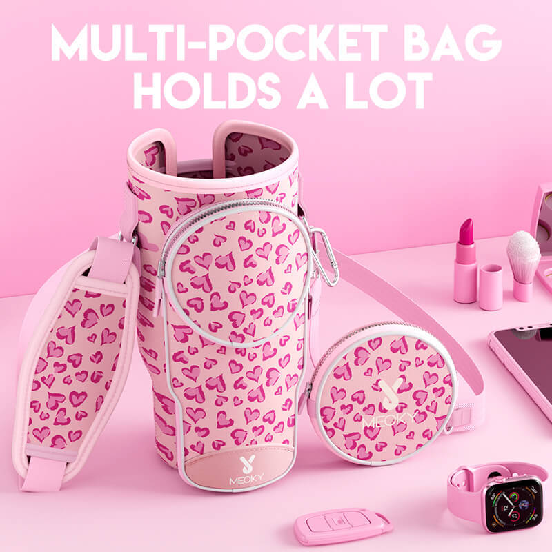 tumbler cup bag pink love