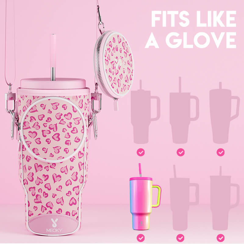 tumbler cup bag pink love
