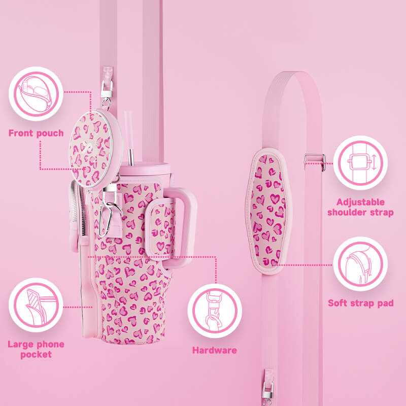 tumbler cup bag pink love