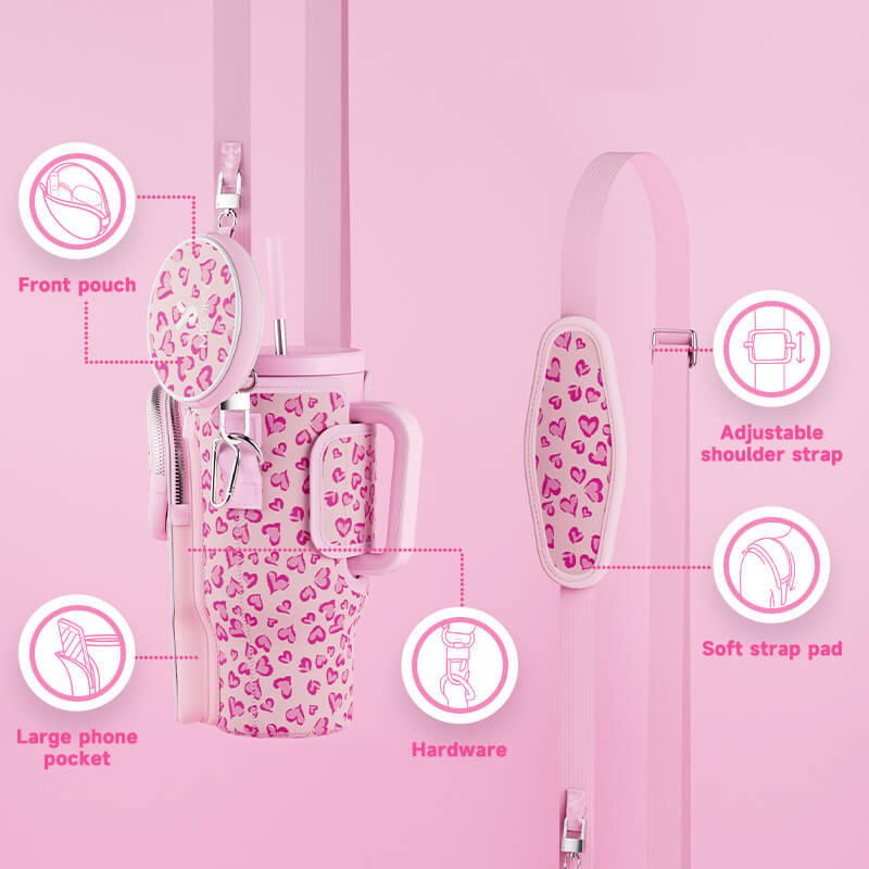 tumbler cup bag pink love
