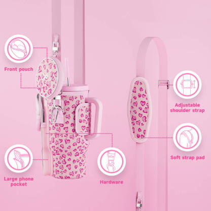 tumbler cup bag pink love