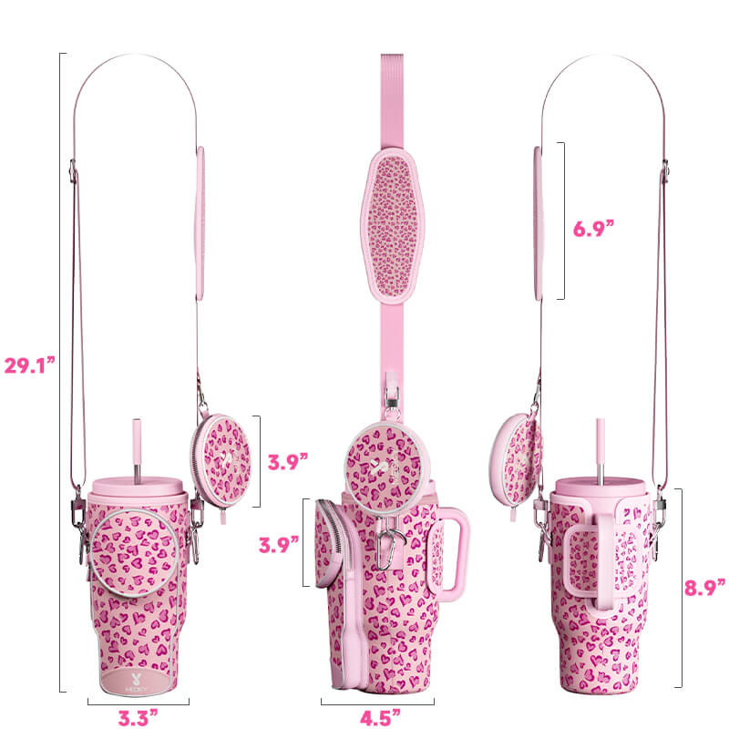tumbler cup bag pink love