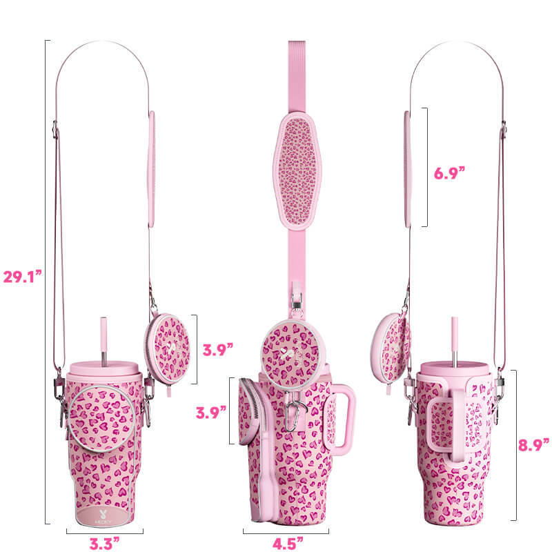 tumbler cup bag pink love
