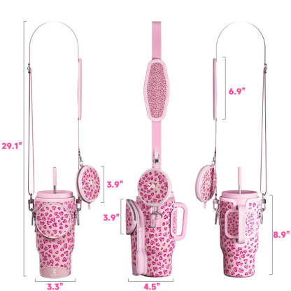 tumbler cup bag pink love