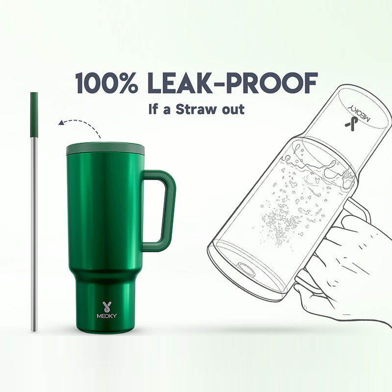 40oz Tumbler With Straw Pure Collection-Forest Green
