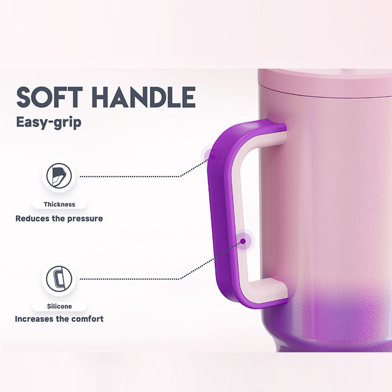 40oz Tumbler With Straw Gradient Collection-purple pink