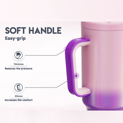 40oz Tumbler With Straw Gradient Collection-purple pink