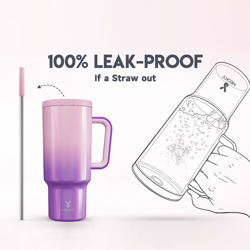 40oz Tumbler With Straw Gradient Collection-purple pink