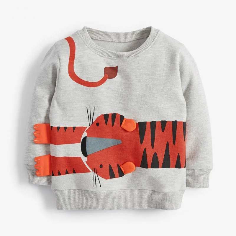 Toddler/Kid Boy Cartoon Tiger Print Long-Sleeved Sweatshirt