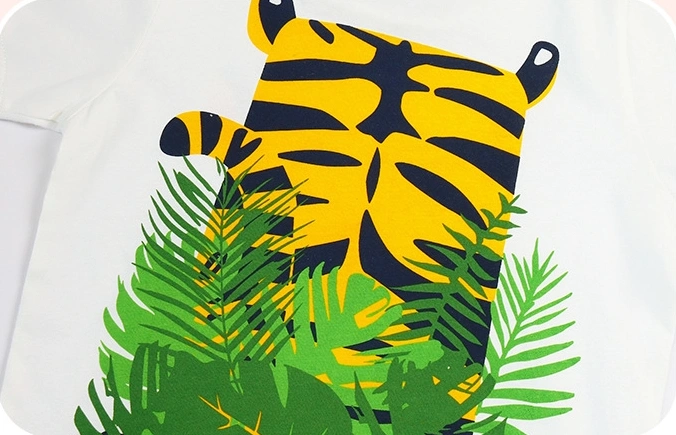 2-11Y Boys Attractive Tiger Print Short-Sleeve Tee and Shorts Set