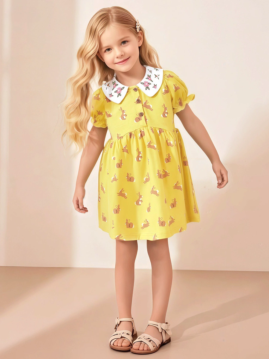 Little Maven Princess dress for girls with cute animal print