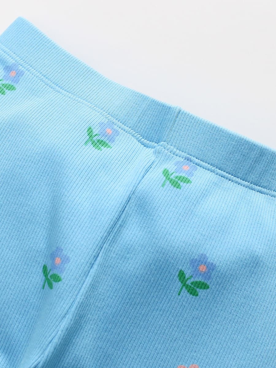 2-piece Girls Cartoon Embroidery Cotton Plush Sweatshirt and Pants Set